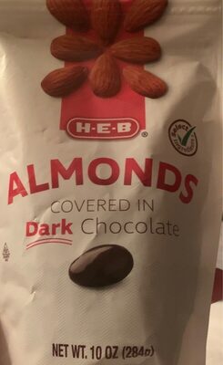 Almonds covered in dark chocolate