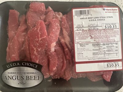 Angus Beef Lean Steak Strips U.S.D.A. Choice