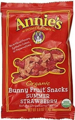 Annie's organic bunny fruit snacks summer strawberry pouches