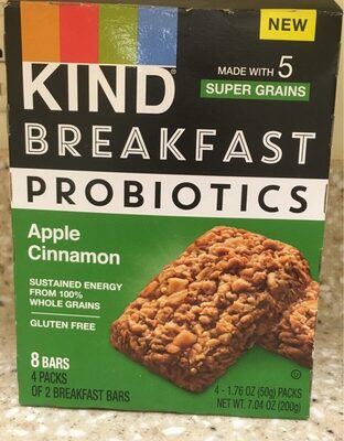 Apple cinnamon breakfast probiotics bars, apple cinnamon