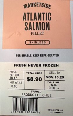 Atlantic Salmon, Skinless fillet