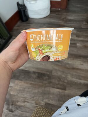 Authentic vietnamese style noodle soup with pho ingredients