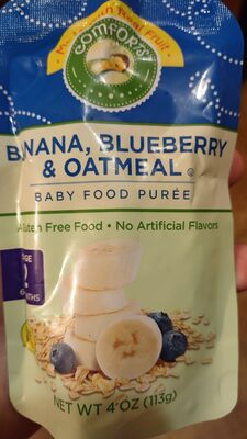 Baby Food Puree, Banana Blueberry Oatmeal