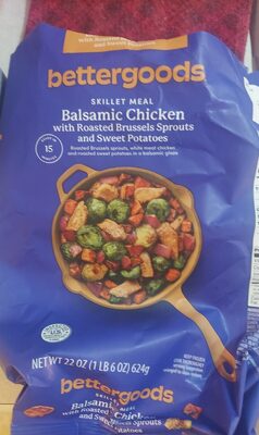 Balsamic Chicken with Roasted Brussels Sprouts and Sweet Potatoes