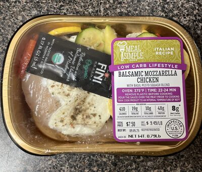 Balsamic Mozzarella Chicken With Basil Pesto Squash Blend