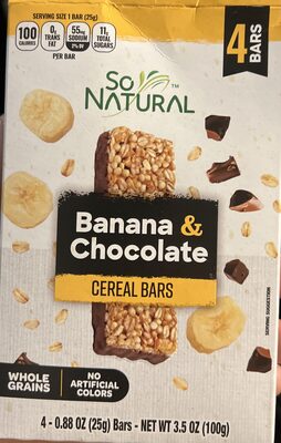 Banana and chocolate cereal bar
