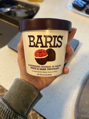 Baris Raspberries Covered In Double White And Dark Chocolate