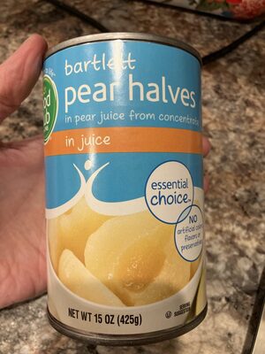 Bartlett pear halves in pear juice from concentrate