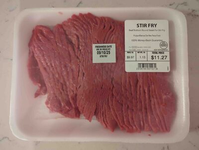 Beef Bottom Round Steak for Stir Fry