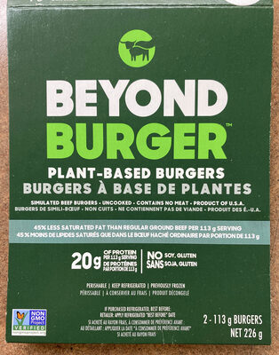 Beyond Burger®, Plant-based burgers, Uncooked, Previously frozen.