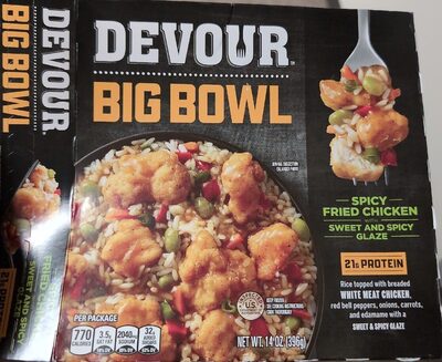 Big Bowl Spicy Fried Chicken With Sweet And Spicy Glaze