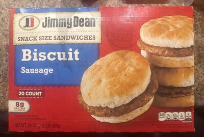 Biscuit sausage snack size sandwiches