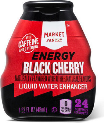 Black cherry energy liquid beverage enhancer