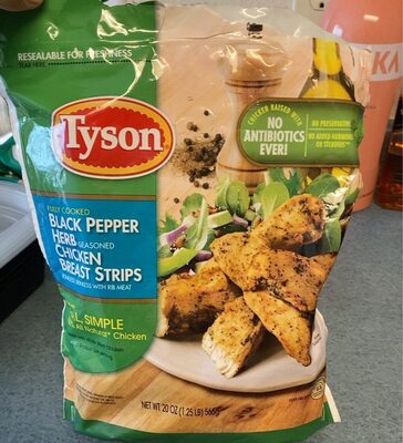 Black pepper herb seasoned chicken breast strips