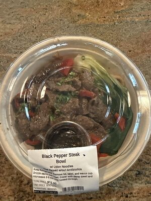 Black Pepper Steak Bowl W/ Udon Noodles