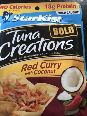 Bold lightly seasoned premium tuna red curry with coconut, red curry with coconut