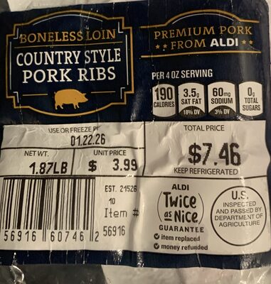 Boneless Loin Country Style Pork Ribs