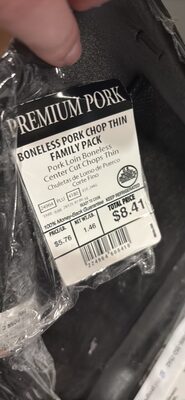 Boneless Pork Chop Thin Family Pack