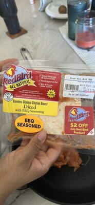 Boneless Skinless Chicken Breast Diced with BBQ Seasoning
