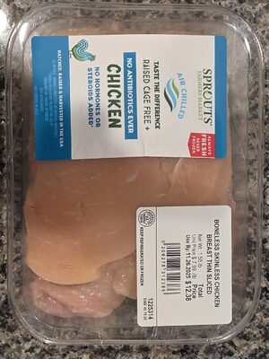 Boneless Skinless Chicken Breast Thin Sliced