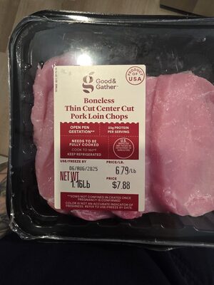 Boneless Thin Cut Center Pork Loin Chops