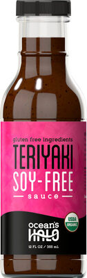 Bottles of organic soyfree teriyaki sauce