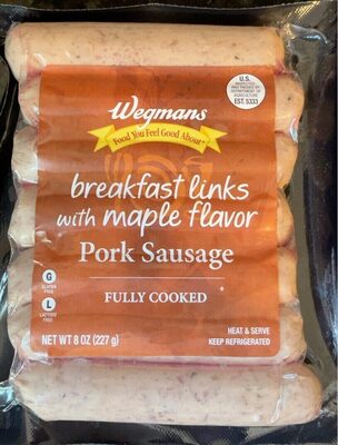 Breakfast links woth maple flavor pork sausage
