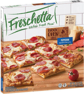 Brick oven pepperoni and italian style cheese frozen pizza