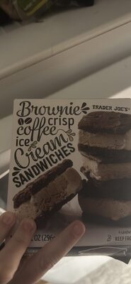 Brownie Crisp Coffee Ice Cream Sandwiches