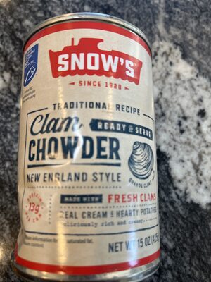 Bumble bee, snow's, clam chowder