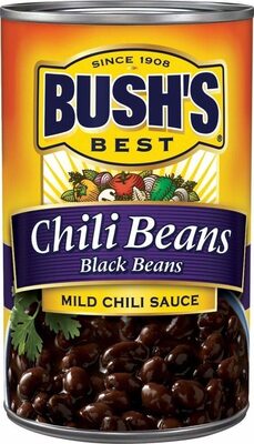 Bushs chili beans black beans in mild chili sauce cans
