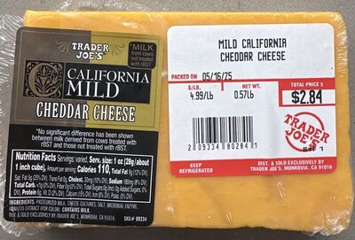California mild cheddar cheese