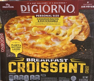 Canadian Bacon & Egg Breakfast Croissant Pizza