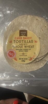 Carb Savvy Tortillas made with Whole Wheat