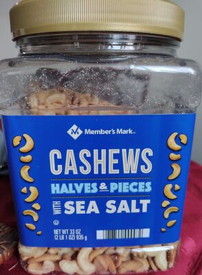 Cashews halves & pieces with sea salt, sea salt