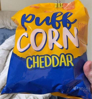 Cheddar puff corn snack