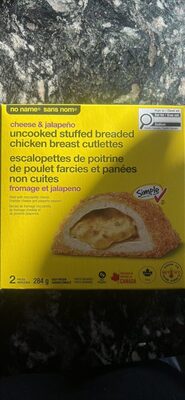 cheese & jalapeño uncooked stuffed breaded chicken breast cutlettes