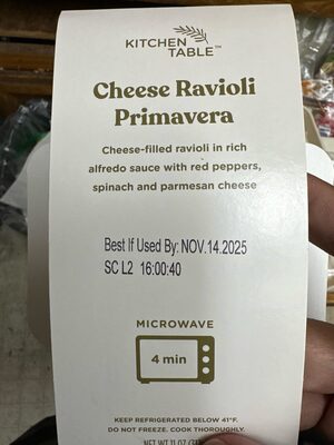 Cheese Ravioli Primavera