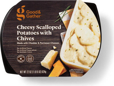 Cheesy scalloped potatoes with chives