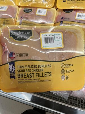 Chicken Breast- Thinly Sliced