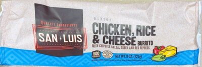 chicken rice & cheese burrito