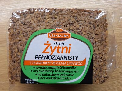 Chleb żytni pełnoziarnisty z dodatkiem siemienia lnianego