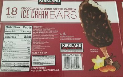 Chocolate Almond Dipped Vanilla Ice Cream Bars