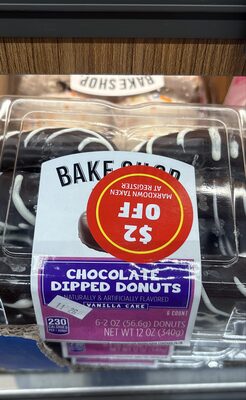 Chocolate dipped donuts 6 count