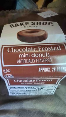 Chocolate Frosted mini donuts, 4 donuts
