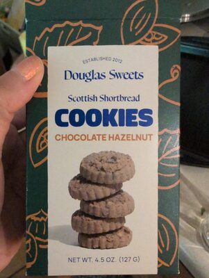 Chocolate Hazelnut Scottish Shortbread Cookies