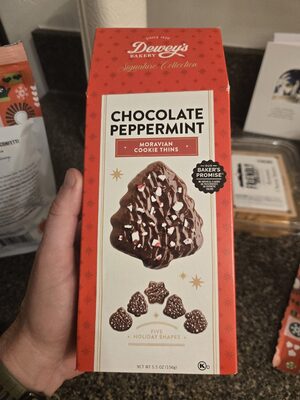 Chocolate Peppermint Moravian Cookie Thins