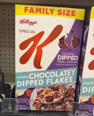 Chocolatey dipped flakes with almonds