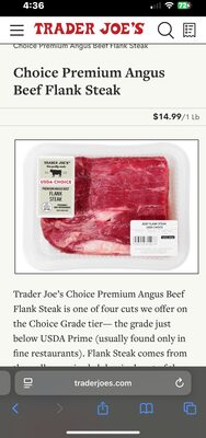 Choice Premium Angus Beef Flank Steak