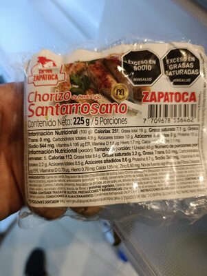 Chorizo de cerdo tipo santarrosano